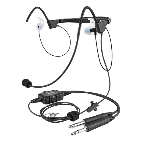 in-Ear Aviation Headset with GA Dual Plugs, Super Light Weight, Mono and Stereo Compatibility, MP3 Input, Includes Headset Bag