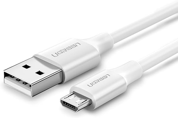 Ugreen Micro-USB & USB-A Data ve Şarj Kablosu, 2 Metre, Beyaz