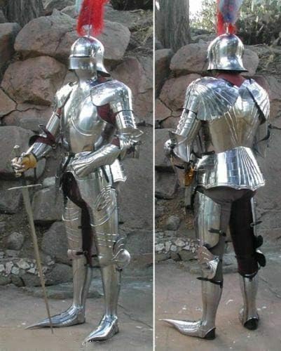 NauticalMart Gothic Knight Suit of Armor Full German Body Armour Costume 18 Gauge Steel