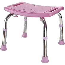 Stable Bathtub and Shower Chair for Adults, Elderly Bathroom Chairs, Disabled Bathtub Seats, Adjustable Height, Heavy-Duty and Lightweight Portable,Pink