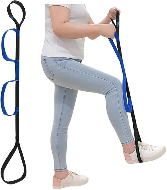 Leg Lifter Strap Medical Foot Lift After Surgery for Knee Hip Replacement Recovery Kit Mobility Aids Physical Therapy Leg Pull Strap Rigid Loop Foot Lifter Thigh Portable Leg Lifting Strap - 37" Long