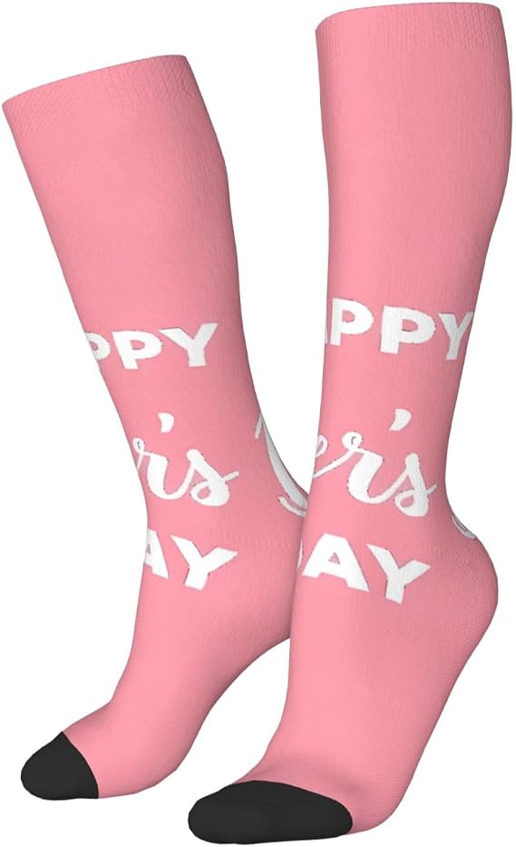 Compression Socks Happy Mother'S Day Print Knee High Sock Anti Blister Stocking Flight Graduated Stockings For Varicose Veins Support Tired Swollen Feet 50Cm