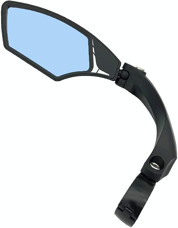 Hafny Handlebar Bike Mirror HD Glass, Wide Angle, Adjustable 360 Rear View Shatterproof, Anti-Glare, Premium, MTB, E-Bike, and Commuter Cycling Safety, HF-MR095 (Anti-glare Blue Left)