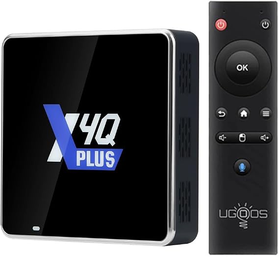 Ugoos X4Q Plus TV Box Android 11.0 S905X4 4GB RAM 64B ROM 2.4G/ 5G Dual WiFi BT 5.1 USB 3.0 Ethernet 1000M Supports AV1 H.265 4K HDR
