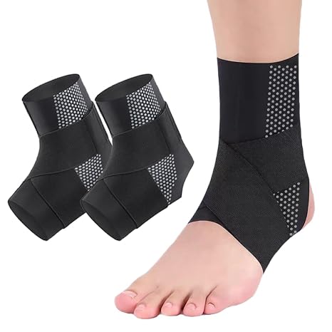 SUJAYU Ankle Braces for Women Men, 2 pcs Ankle Compression Sleeve Plantar Fasciitis Brace Plantar Fasciitis Relief, Arch Support Socks Ankle Sleeve Ankle Brace for Sprained Ankle (Black, Large)