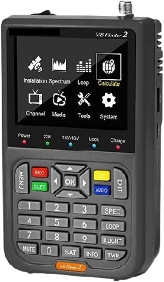 Satellite Finder, V8 Finder 2 Satellite Signal Finder DVB-S/S2/S2X Digital 1080P HD H.264 VS ST-5150 V8 FINDER PRO WS6933,Portable Carrying Pouch(V8 finder 2 grey)