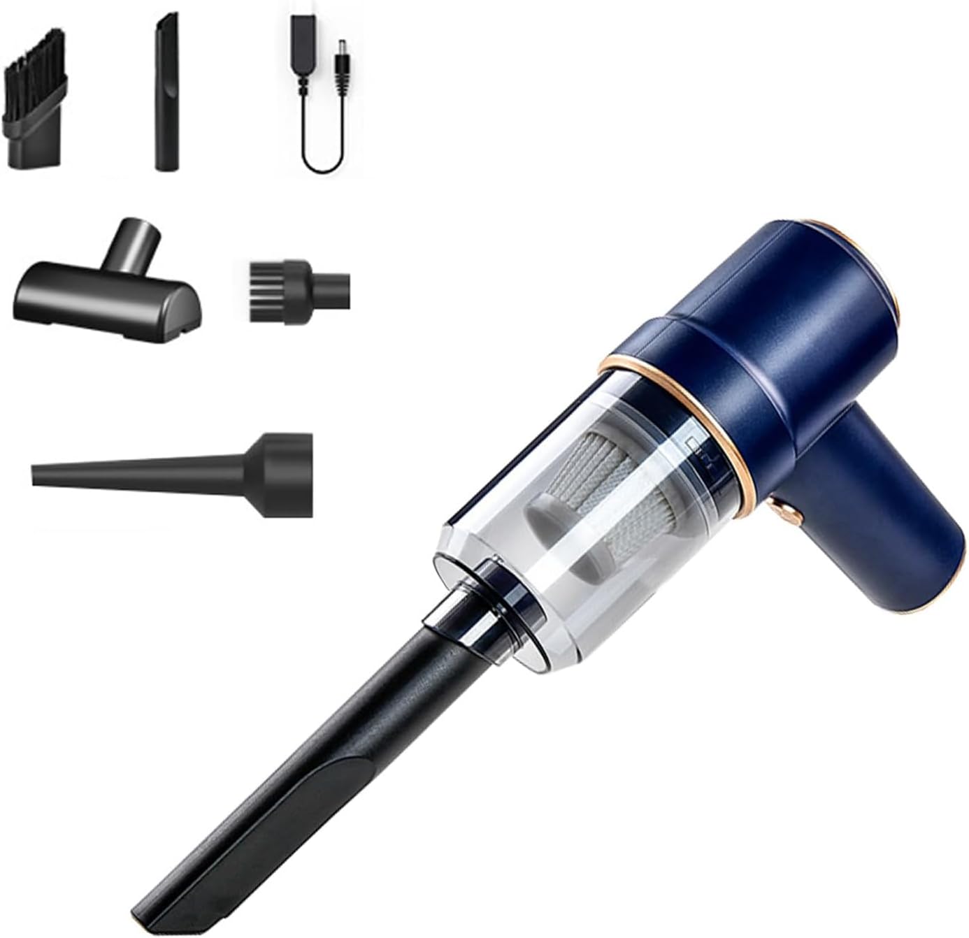 HomePro Portable Handheld Vacuum, Multi-Purpose Rechargeable Wireless Vacuum Cleaner for Car, Home, Office Blue