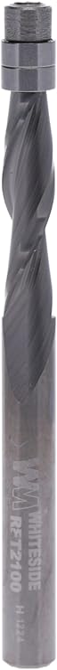 Whiteside RFT2100 Spiral Upcut Flush Trim Router Bit: 1/4 Inch Cutting Diameter, 1/4 Inch Shank, 1 Inch Cutting Length, Double Bearing Guide