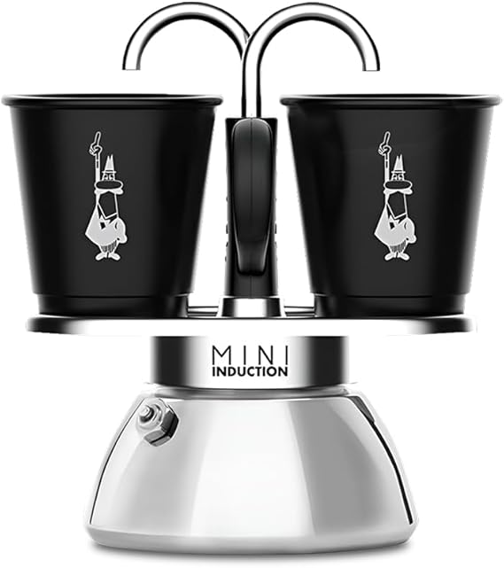 Bialetti - Set Mini Induction: Cooktop Espresso Cooker + 2 Cups - Suitable for Induction Cooker Types