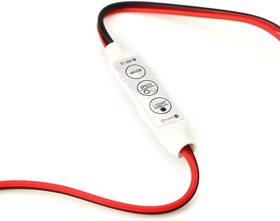 iJDMTOY 12V Wired Control Module w/Solid, Strobe and Flash Features Compatible With Car, Boat, Household LED Strip or Replacement Bulb