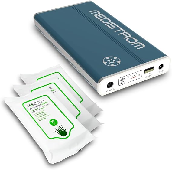 Pilot-24 Lite 95Wh CPAP Battery Backup Power w/ 3 Wipe Pack for 24V Machine