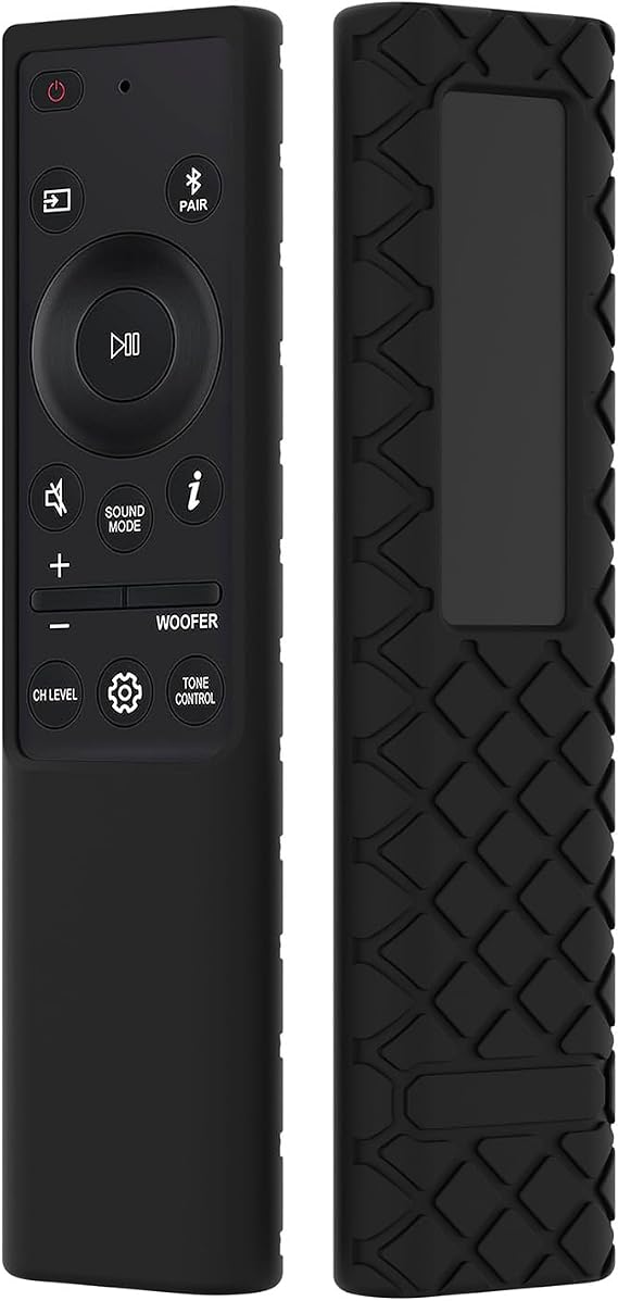 AH81-15047A Remote Cover for Samsung Soundbar AH81-15498A HW-Q60C HW-B650 HW-C450 HW-Q60B, HW-Q990 Silicone Sound Bar Remote Case, Black Sleeve