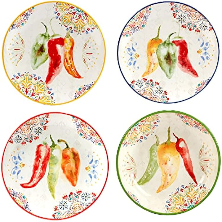 Certified International Sweet & Spicy 8.5 SaladDessert Plates, Set of 4