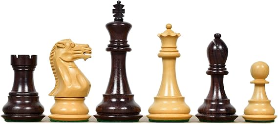 Desert Gold Staunton Series Wooden Chess Pieces 4.0" King Rosewood & Boxwood Weighted Handcrafted Staunton Set