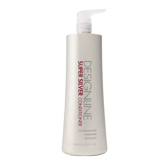 DESIGNLINE Super Silver Conditioner - Regis, 32.5 oz - Restores Moisture to Boost Color Brilliance for Blonde, Grey, and White Hair and Strengthens, Detangles, and Improves Elasticity
