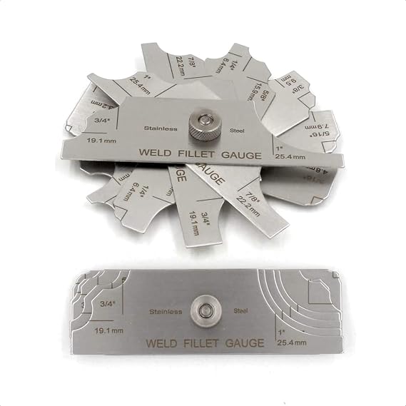 Weld Fillet Gauge Set Inch & Metric Welding Inspection Gage Measuring Tools