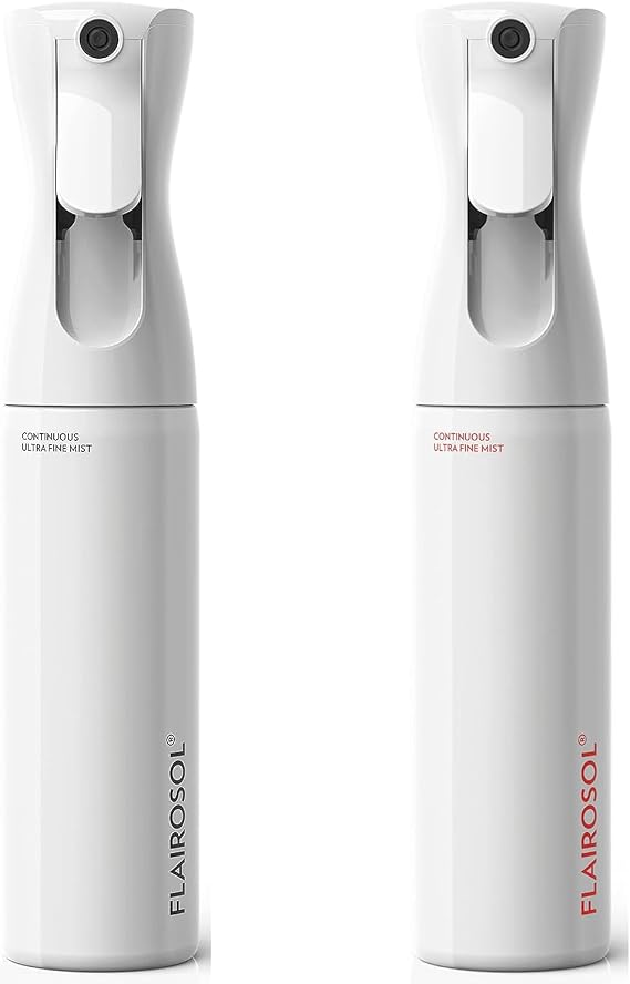 FLAIROSOL, The Original, 2 Pack Spray Bottle, Continuous Mister for Hair and Beauty, Home care and 1,001 uses, 10 oz, White Bottle
