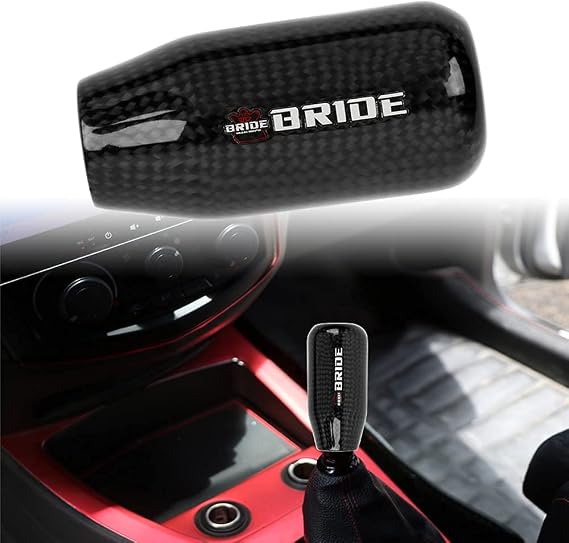 JDM Universal V5 Bride Black Real Carbon Fiber Car Gear Stick Shift Knob for MT Manual M12 M10 M8