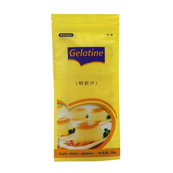 Nawwgy 50g 20 Sheets Gelatin Fish Leaves Silver Leaf Sheet Unflavored Baking Ingredients for Cooking Kitchen Supplies