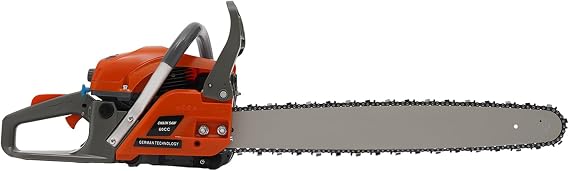 60CC Gas Chainsaw, 22 Inch Gas Power Chain Saw with Automatic Oiler, 2-Cycle Engine, Petrol Handheld Gasoline Chainsaws for Wood Cutting, Double Nuts and Piston RingsEPA Certified,10000rpm