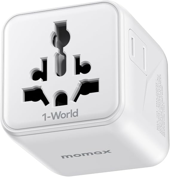 MOMAX Mini Universal Travel Adapter for US/EU/UK/AUS Worldwide Plug Adapter
