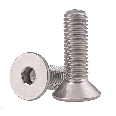 M8 x 40mm Flat Head Socket Cap Screws Bolts Countersunk Bolts, Stainless Steel 304, Bright Finish, DIN 7991, Allen Socket Drive, 10 PCS