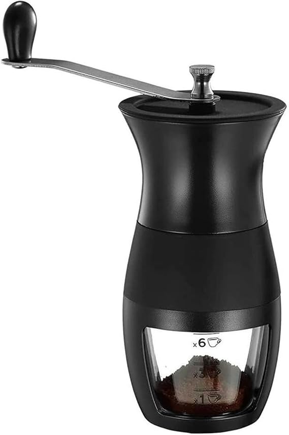 Manual Coffee Bean Grinder Portable Hand Crank Mill with Ceramic Burr, Adjustable Coarseness for French Press, Espresso, Drip Coffee, Camping & Home Use