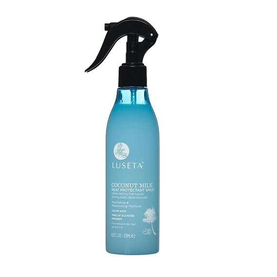 Luseta Coconut Milk Heat Protection Spray for Hair Styling, Preventing Heat Damage and Breakage for Women and Men 8.5oz | Thermal Protection,Moisturizes Damaged Hair,Reduces Frizz,Hair Styling Spray for Women and Men