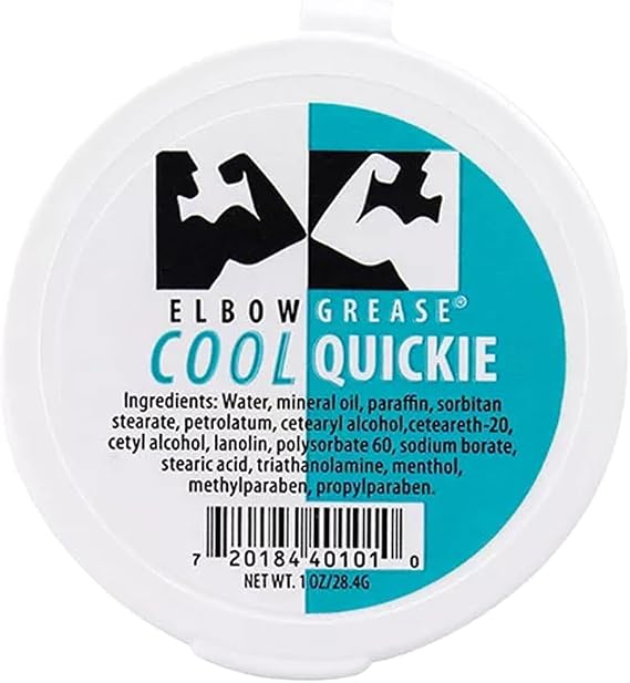Elbow Grease Cool Quickie Massage Cream, Smoothing and Effective Massage Cream for Relaxation, Muscle Tension Relief, and Skin Nourishment 1 oz (1 Pack)