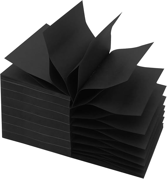 8 Pack pop up Black Sticky Notes 3 X 3 Inch Black Sticky Note 100 Sheets/Pad Easy Post Notes for Office, School, Home (8)