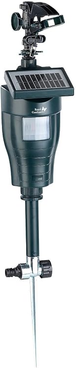 Royal Gardineer Reiherschreck: Solar-Wasserstrahl-Tierschreck mit PIR-Bewegungsmelder 100 m² (Wasserstrahl Tiervertreiber Reiherschreck mit Bewegungsmelder Hund)