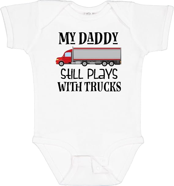 inktastic Daddy Still Plays with Trucks Baby Bodysuit
