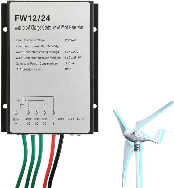 24v,HUIZHITENGDA 3000W MPPT Hybrid Wind Solar Controller 12V/24V AUTO 48V Wind Turbine Generator Water Proof Regulator Rectifier( 10A-40A,Black)