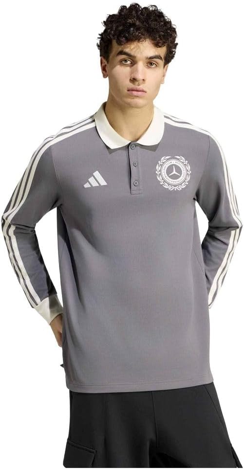 adidas Men's Mercedes - Amg Petronas Formula 1 Team Silver Arrows Icon Polo Long Sleeve (Pack of 1)