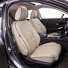 EKR Custom Fit Sentra Car Seat Covers for Select Nissan Sentra SV,SR,S 2020 2021 2022 2023 2024 2025 - Full Set, Leatherette (Beige)