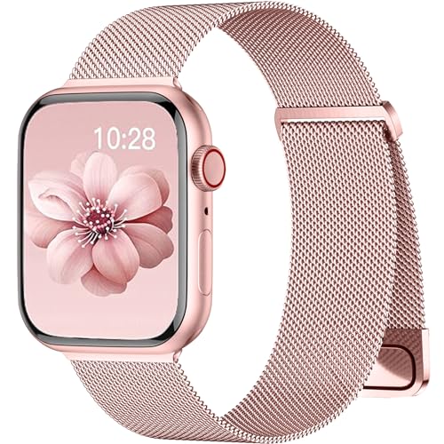Magnetic Band Compatible for Apple Watch Bands Women Men 40mm 38mm 41mm 42mm 46mm 44mm 45mm 49mm, Stainless Steel Mesh Metal Sport Strap Wristband iWatch Series 11 10 9 8 7 6 5 4 3 2 1 SE Ultra