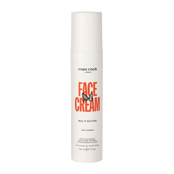 Men Rock Face Cream Multi Action Anti-Ageing - Mens Facial Moisturizer - Daily Face Moisturizer for Men - Skincare Products - Daily Lotion - 1.7 oz