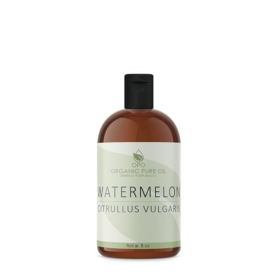 Watermelon Seed Oil - 8 oz - Pure, All Natural, Non-GMO, Unrefined, Carrier Oil - for Hair, Skin, Nails, Body, Feet, Arms, Legs, Dry Skin and More