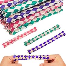 Syhood 24 Pcs Chinese Finger Traps Bamboo Finger Traps for Kids and Adults Pet Bird Chew Bird Foraging Chopper Toy Fun Birthday Party Favors, Goodie Bag Stuffers Fillers in Assorted Colors