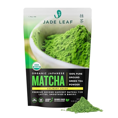 Jade Leaf Matcha Organic Culinary Grade Matcha Powder - Japanese Green tea for Baking, Smoothies, Lattes, and Skin Care, 100g  3.53 Ounce Pack of 1