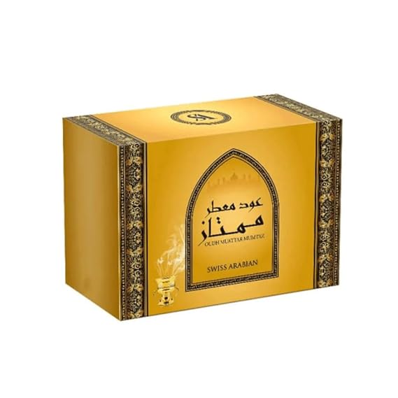SWISS ARABIAN Oud Muattar Mumtaz - Luxury Products from Dubai - Lasting and Addictive Home Fragrance Incense - Give Your Home A Seductive Signature Aroma - The Luxurious Scent of Arabia - 8.8 Oz