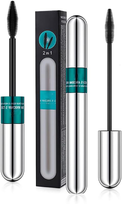 RNGIG Lash Cosmetics Vibely Mascara, 2 in 1 Thrive Mascara, 2 in 1 Lash Cosmetics Vibely Mascara 5X Longer, 4D Silk Fiber Lash Mascara, for Natural Lengthening and Thickening Effect 1pcs Blue