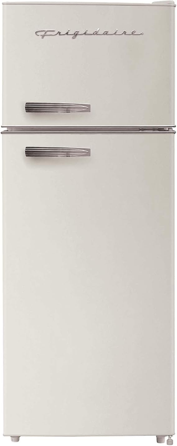 Frigidaire EFR753 Retro Apartment Size Refrigerator, Top Freezer, 2-Door, 7.5 Cu Ft, Adjustable Spill-Proof Shelves, Cream