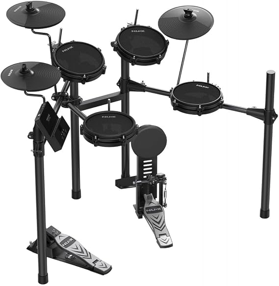 NU-X | DM-110 Digital Drum Kit Compact Electric Drum Set with Mesh Heads & Bluetooth USB Audio Interface Drum Touch App for Deep Editing Dual-Zone Pads & Kick Drum Ideal for All Levels