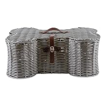 Bone Dry Pet Storage Collection Toy Basket, Medium, 21x13x8", Gray Plastic Wicker