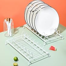 Dish Drying Rack for Kitchen Counter, Dish Drainers Plate Holders Organizer, Metal Dish Drainer Kitchen Plate Storage Dying Racks for Cabinet Dishes Knives Spoons and Forks