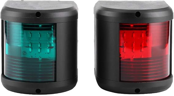 LED Boat Navigation Lights,5W IP65 Waterproof Red&Green Sidelights Marine Sailing Signal Lights Navigation lamp for Bow Side,Port,Starboard,Pontoons,Chandlery Boat,Yacht,Skeeter,DC 12V