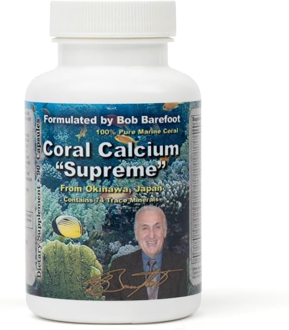 Bobs Best Coral Calcium Supreme I 100% Pure Marine Coral, 74 Trace Minerals I 90 Capsules, Pack of 1