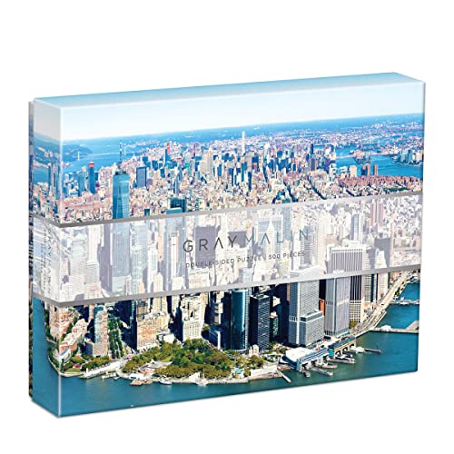 Galison Gray Malin New York City 500 Piece Double Sided Puzzle from Galison - Featuring Malins Aerial Photography Over Manhattan and Iconic Central Park, 24 x 18, Includes 2 Postcards