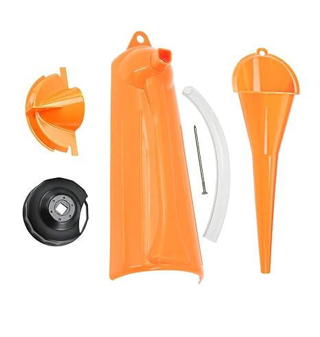 9" Crankcase Oil Fill Drip Free Oil Filter Primary Case Oil Fill Funnel Set with Oil Filter Wrench Fit for Harley Orange 4 Pcs